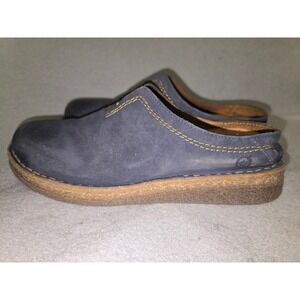 Born Blue Suede Slip On Clog Mules Women's Size 7.5